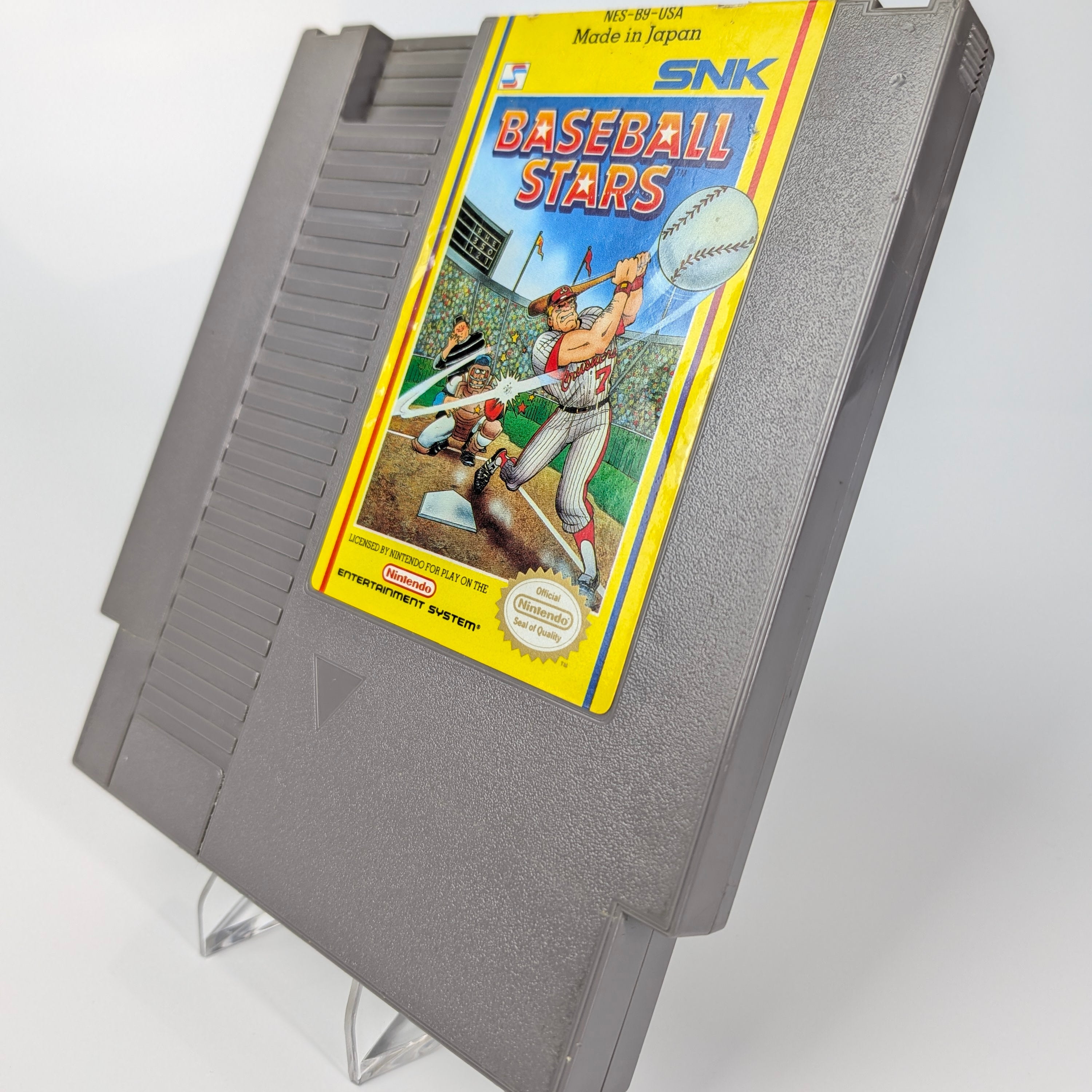 SNK 'Baseball Stars' game cartridge on a white background