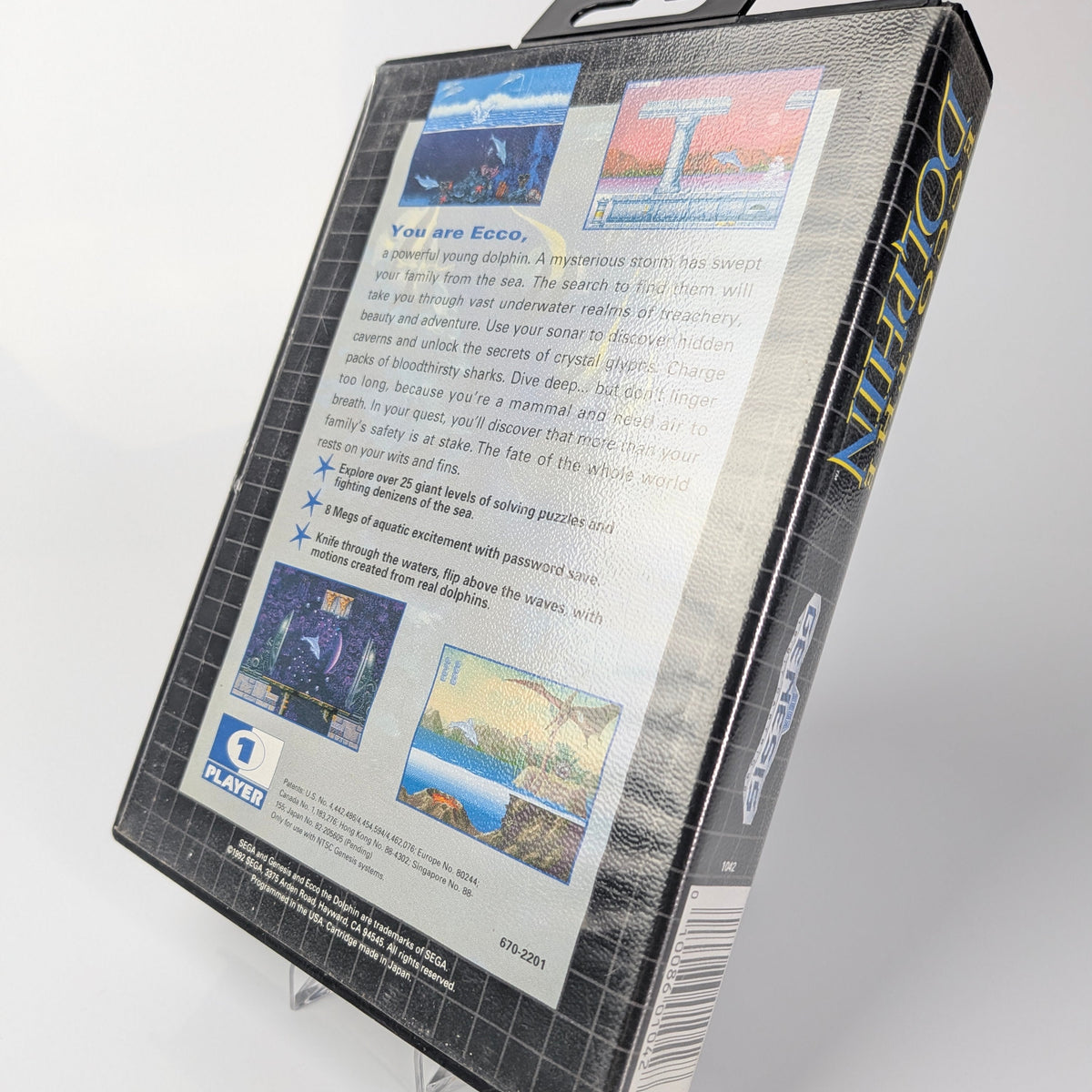 Back view of a video game case with text and graphics on a white background