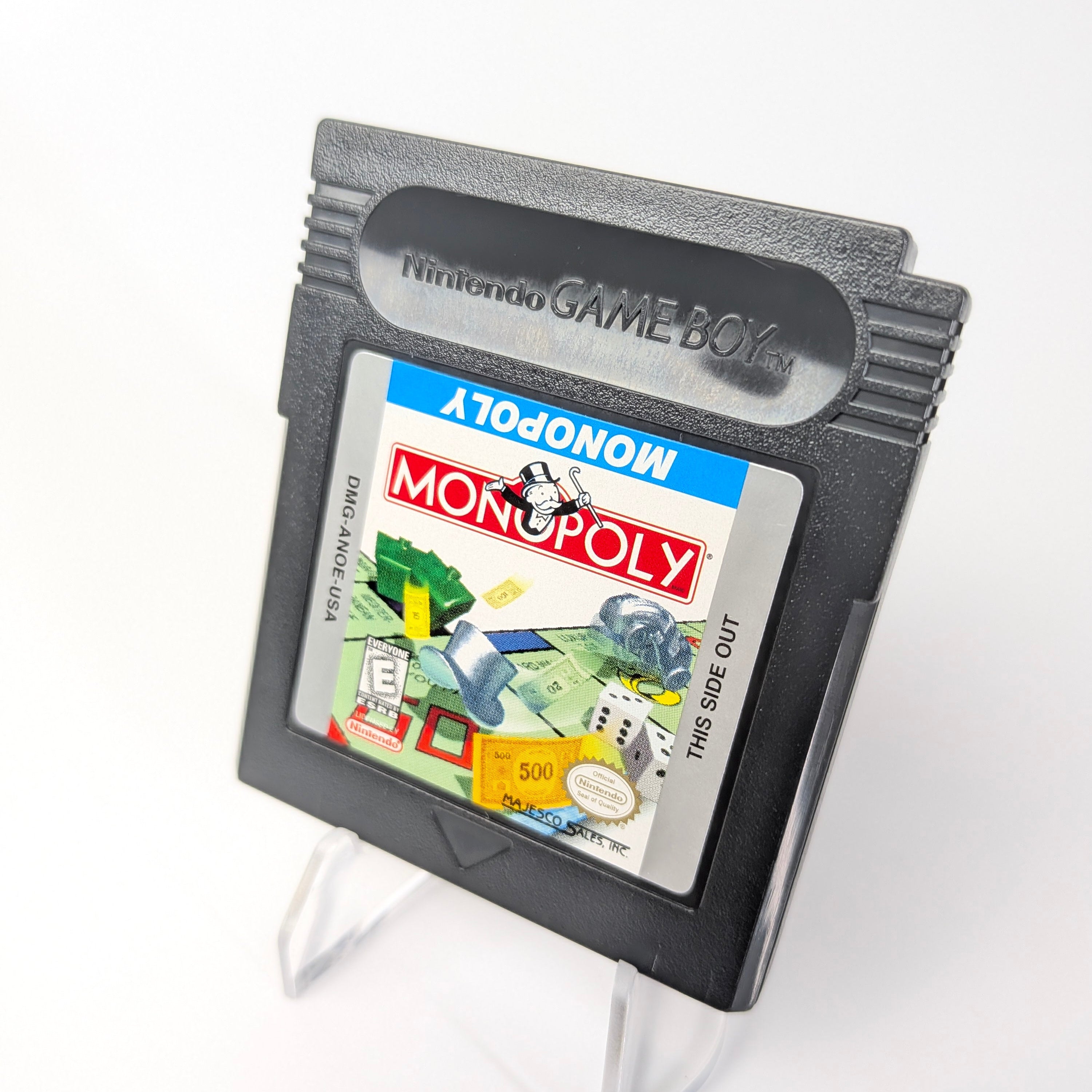 Monopoly game cartridge for Nintendo Game Boy on a white background