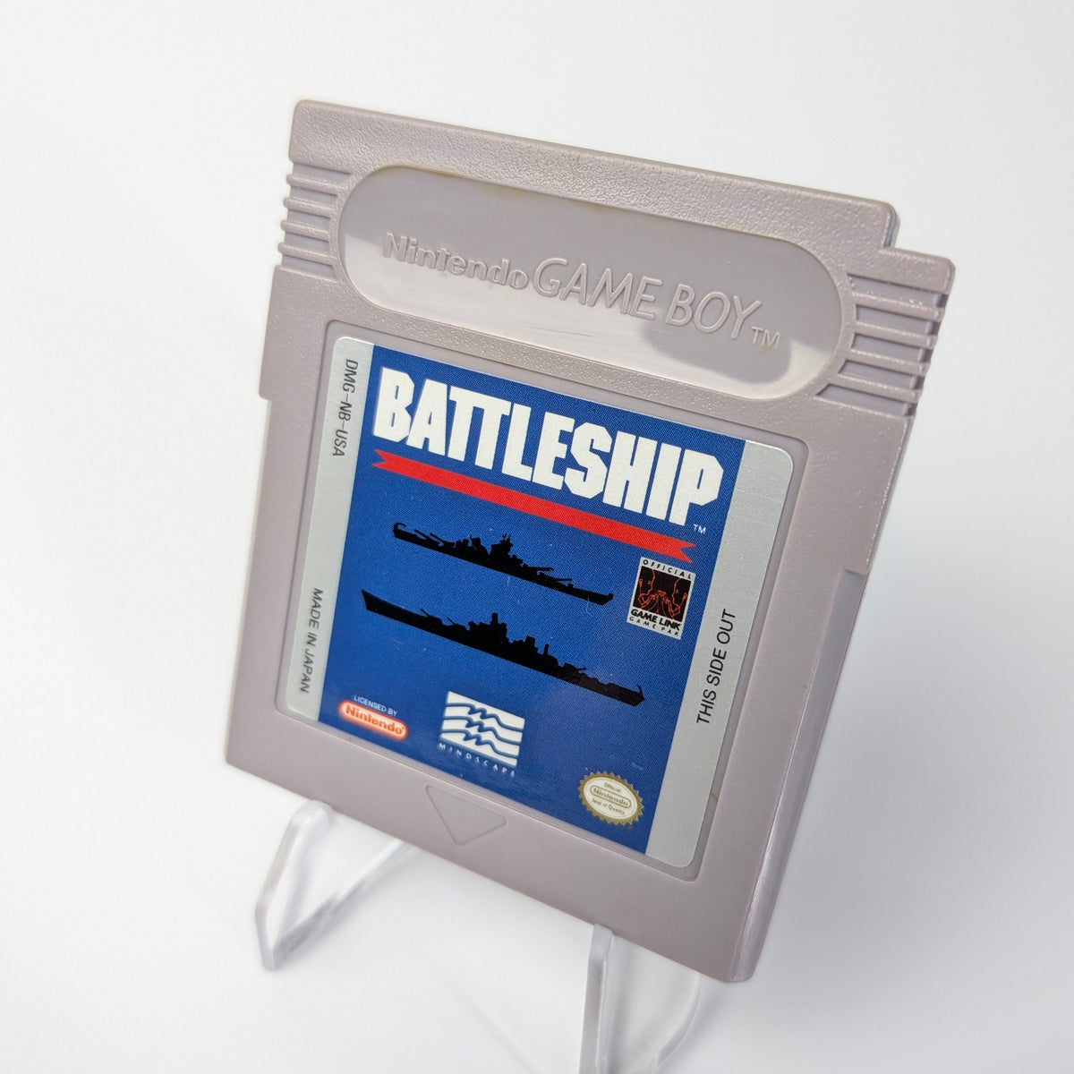 Battleship game cartridge for Nintendo Game Boy on a white background