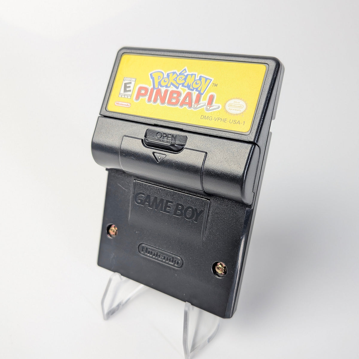 Game Boy cartridge with 'Pokémon Pinball' on a white background