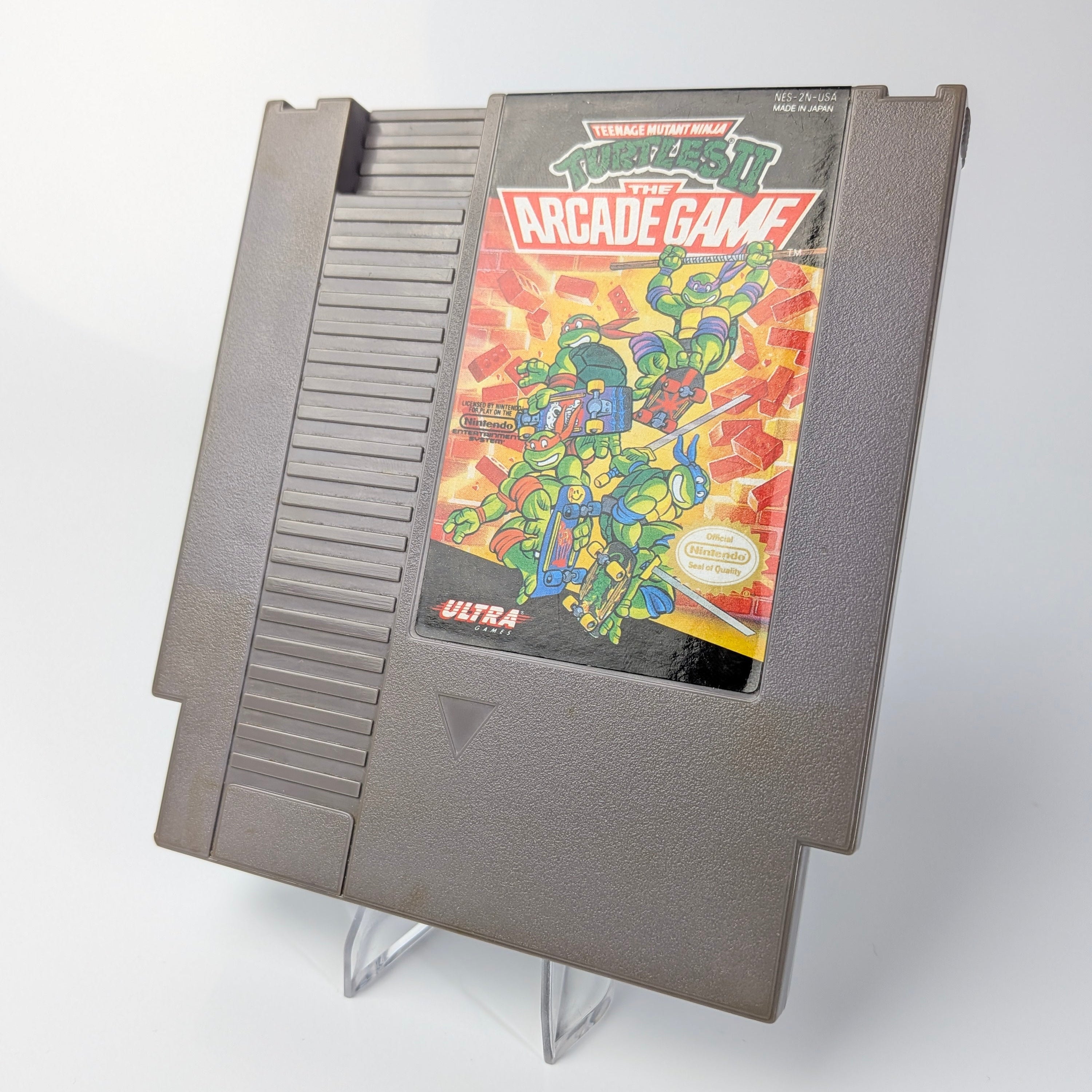 Nintendo Entertainment System game cartridge with a colorful label on a white background