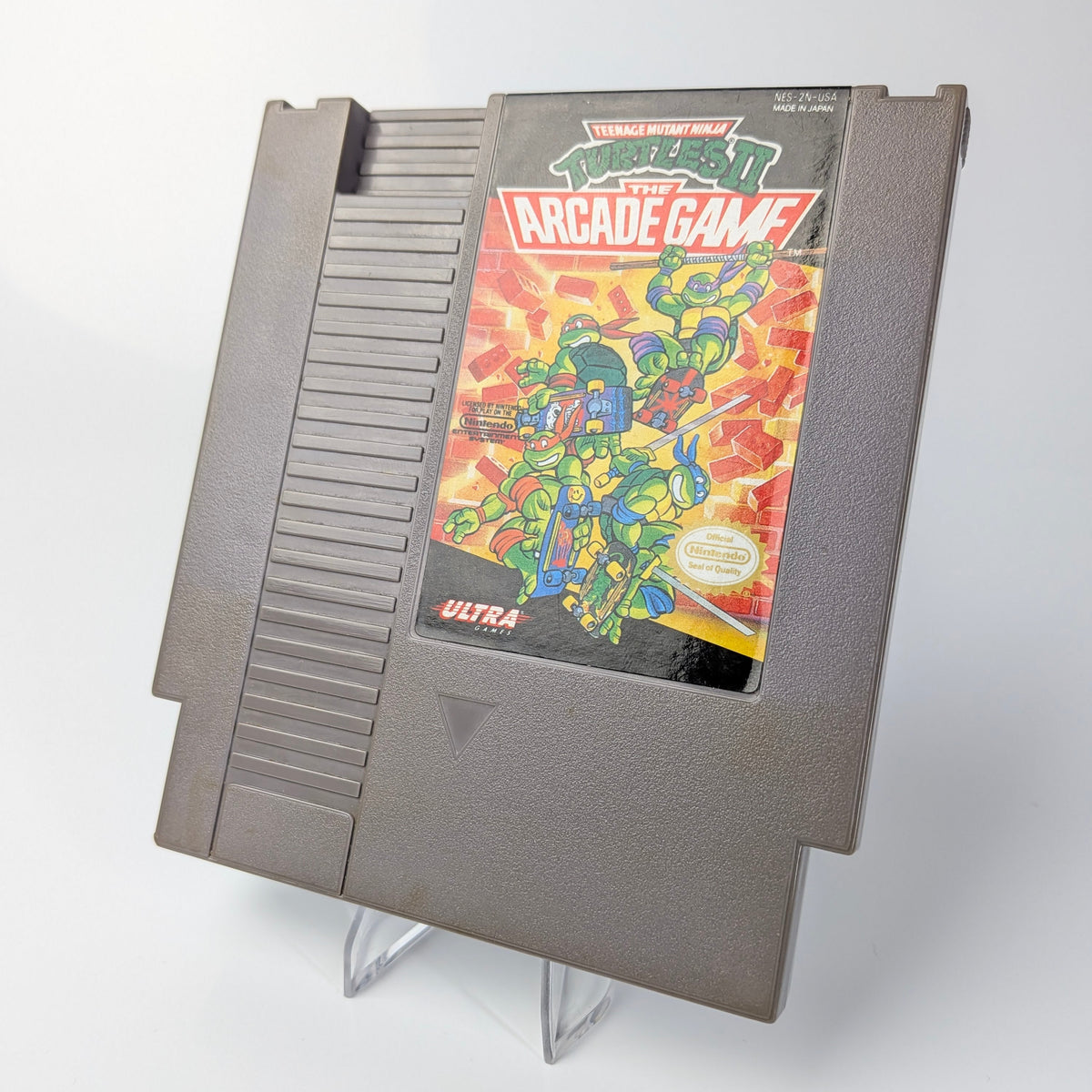 Nintendo Entertainment System game cartridge with a colorful label on a white background