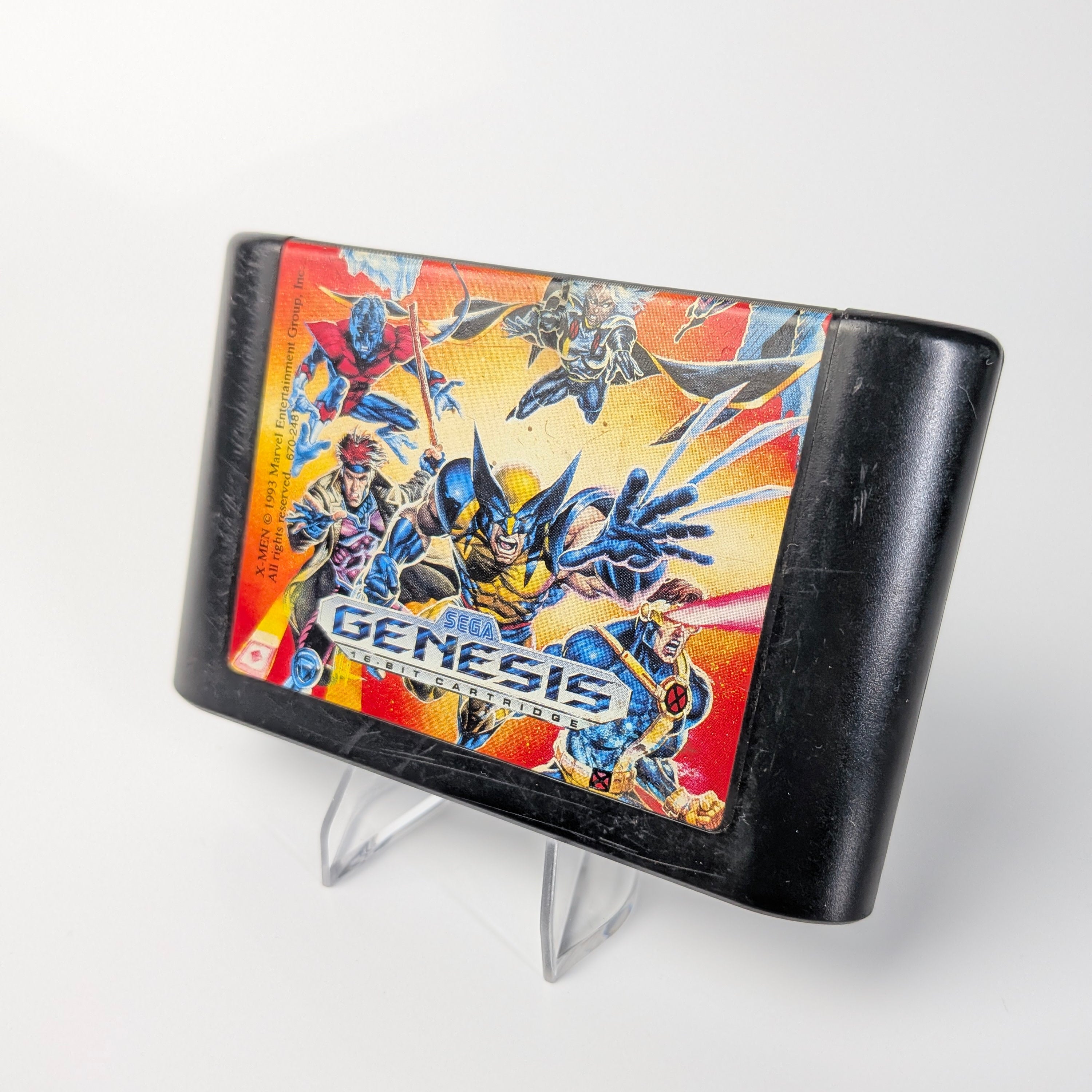 Game cartridge with colorful artwork on a white background