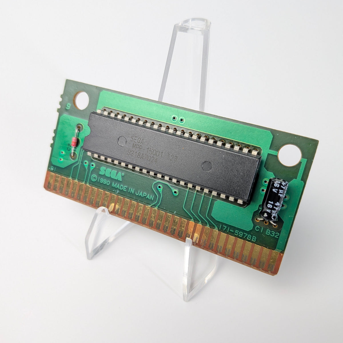 Computer memory module on a white background