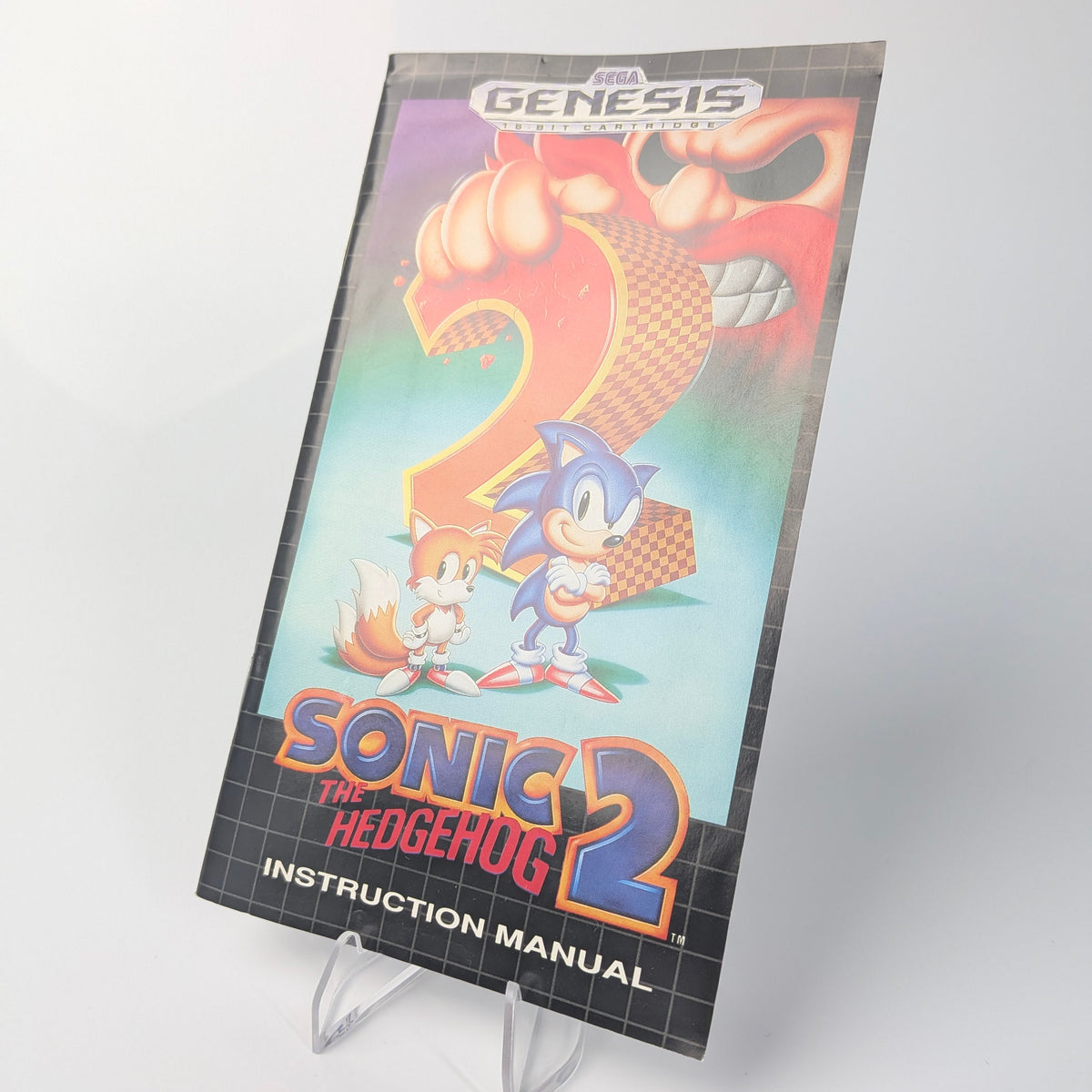 Sonic the Hedgehog 2 instruction manual for Sega Genesis on a white background
