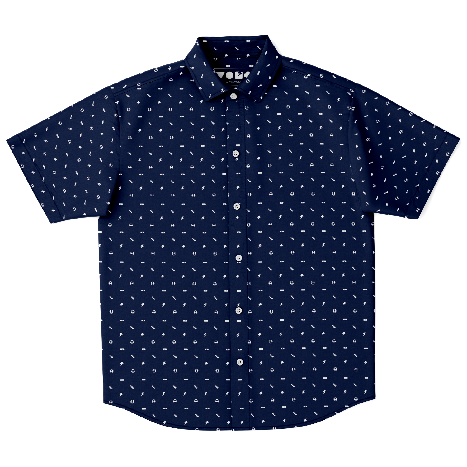 Power Pattern Button Down T-Shirt