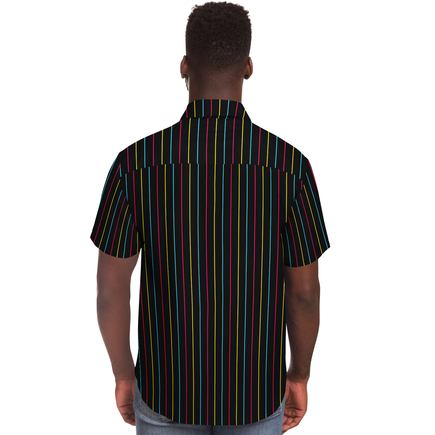 CYMK Pinstripe Button Down T-Shirt